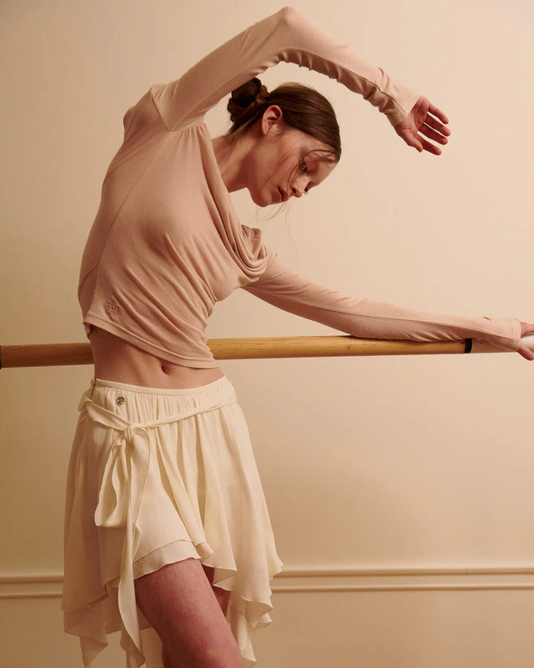 Balletcore Asymmetrical Mid Skirt - Image 3