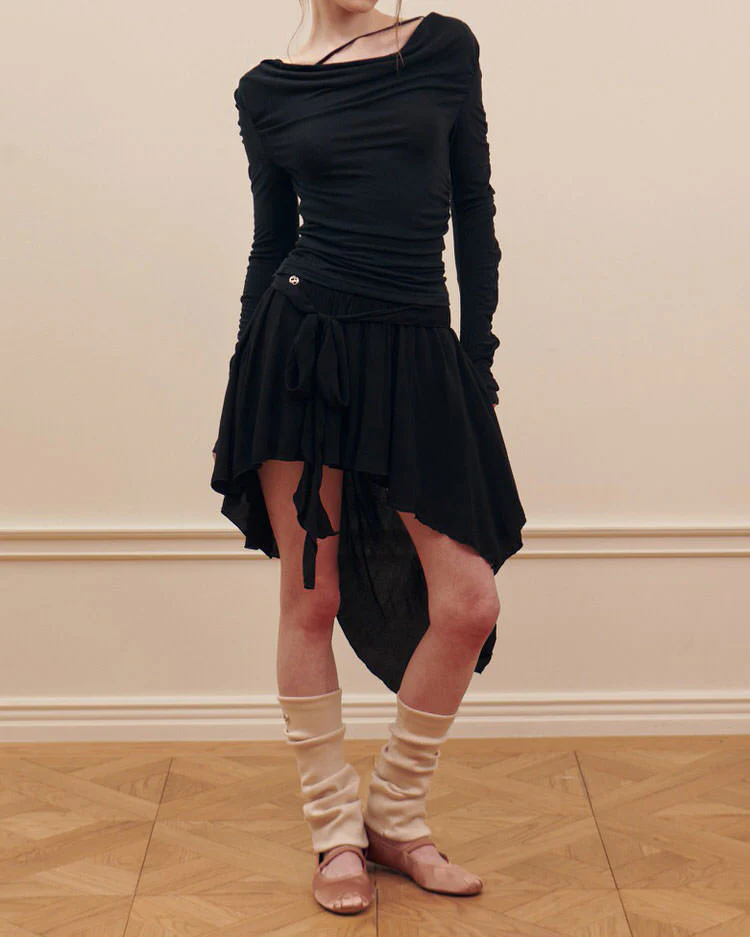 Balletcore Asymmetrical Mid Skirt - Image 7