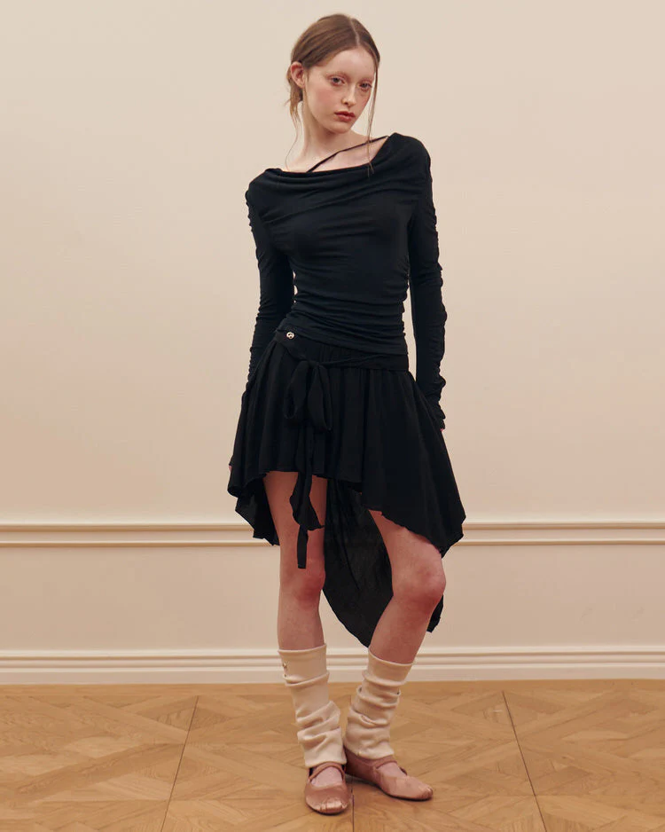Balletcore Asymmetrical Mid Skirt - Image 8
