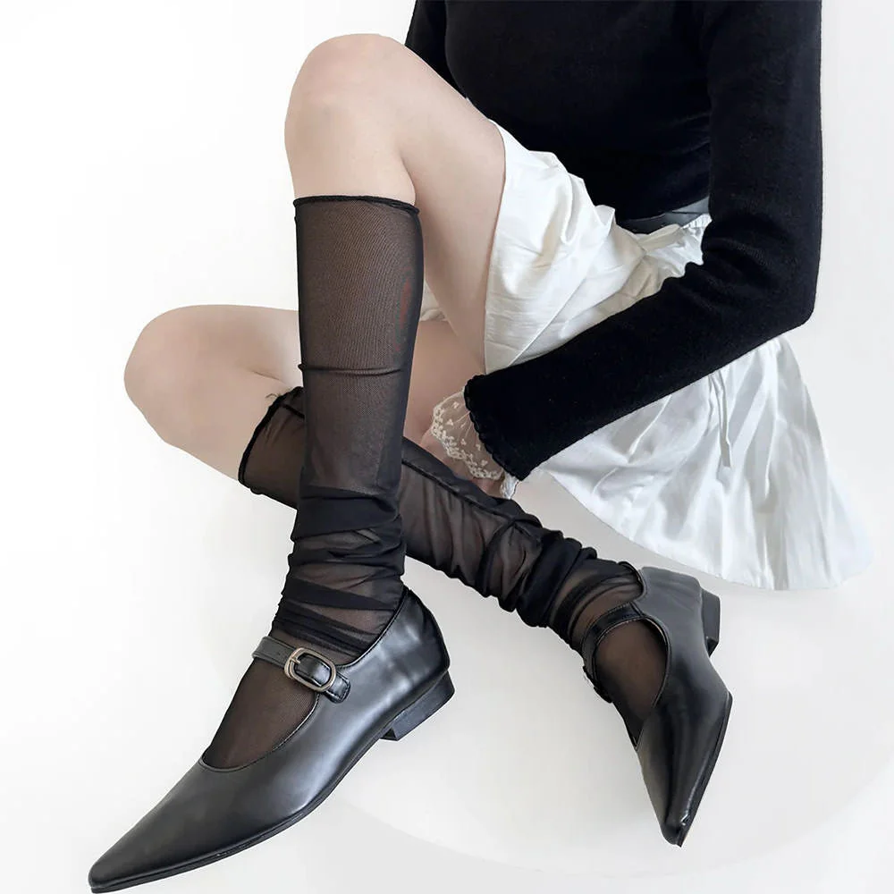 Balletcore Mesh Knee Socks - Image 4