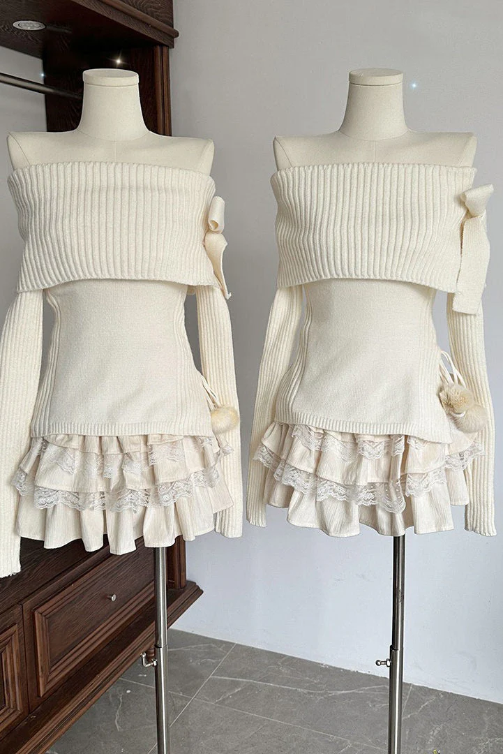Balletcore Of Shoulder Sweater - Image 7