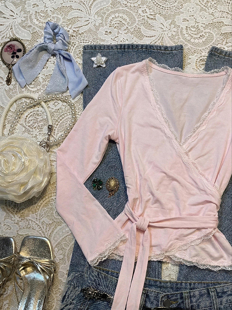 balletcore pink long-sleeved top - Image 2