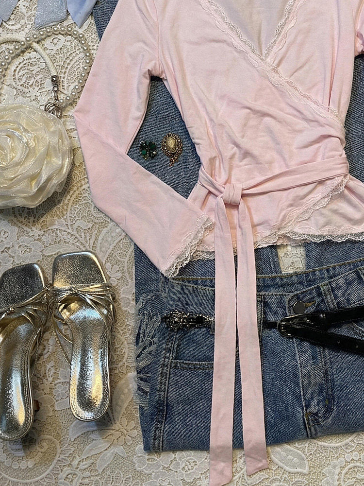 balletcore pink long-sleeved top - Image 3