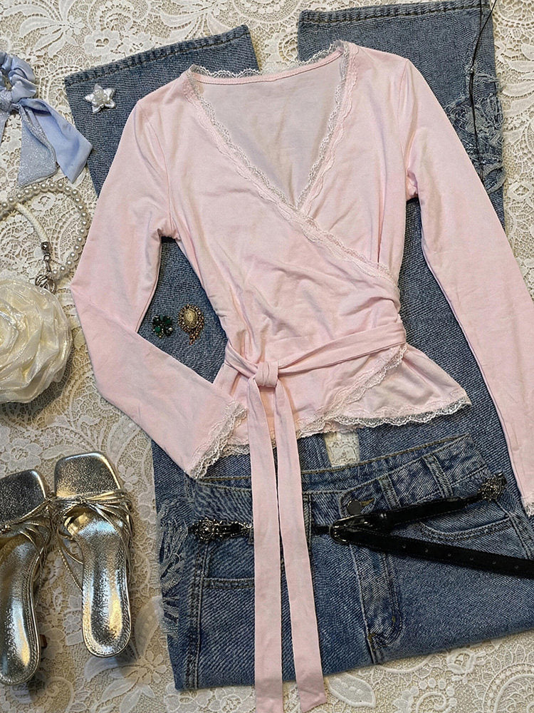 balletcore pink long-sleeved top - Image 4