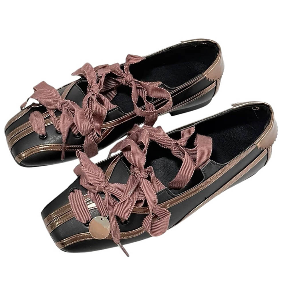 Balletcore Ribbon-Laced Flats - Image 2