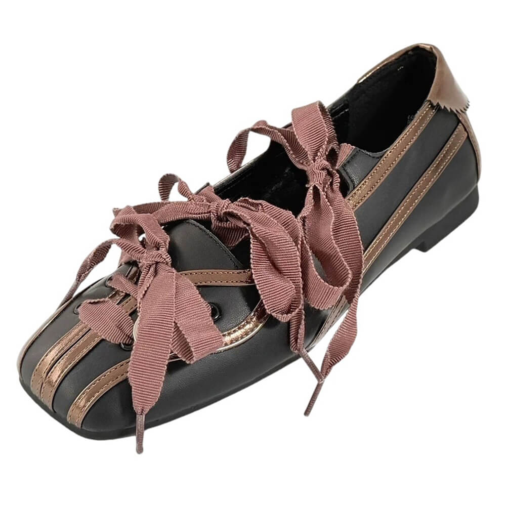 Balletcore Ribbon-Laced Flats - Image 4