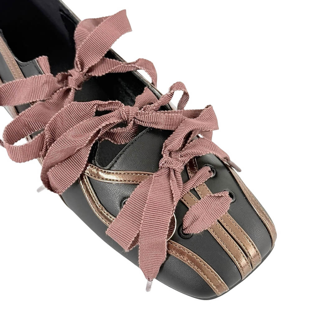 Balletcore Ribbon-Laced Flats - Image 5