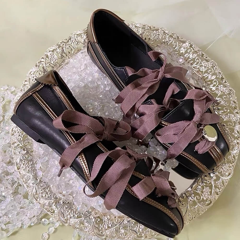 Balletcore Ribbon-Laced Flats - Image 7