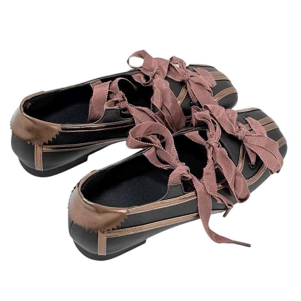 Balletcore Ribbon-Laced Flats - Image 6