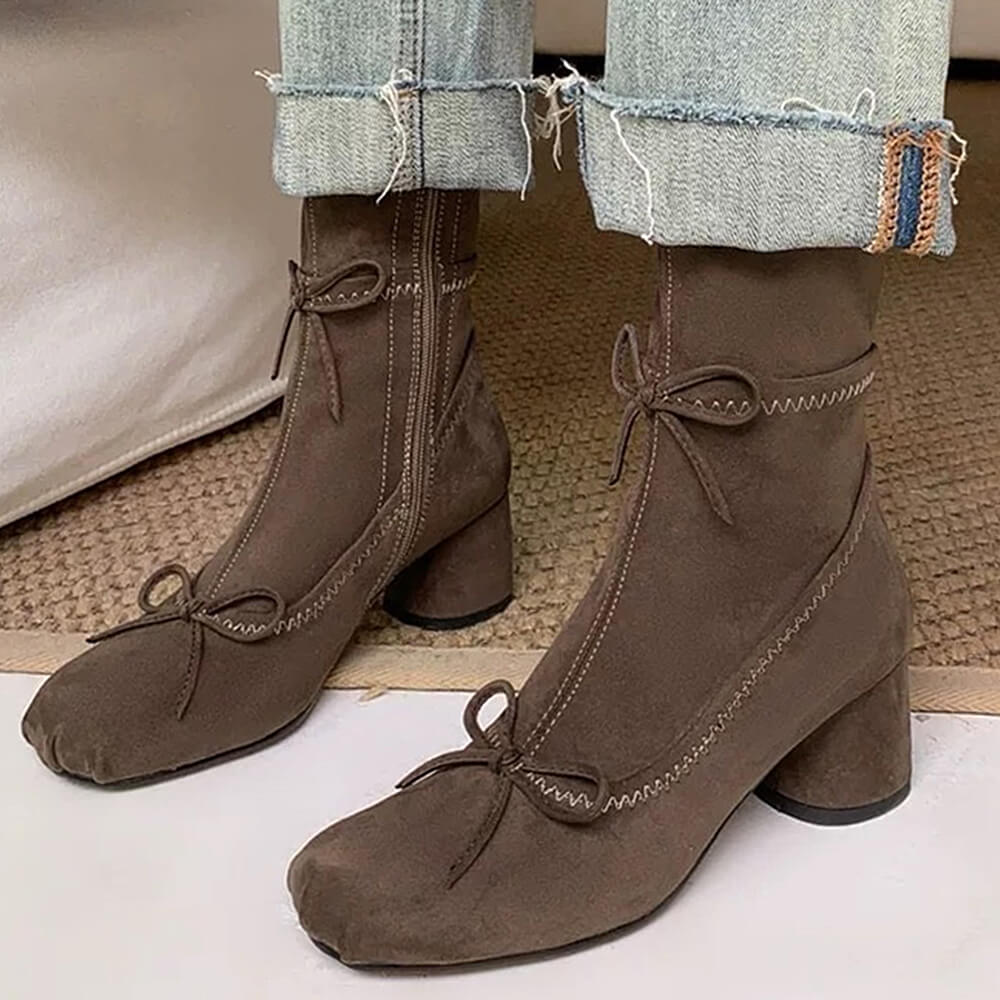 Balletcore Square-Toe Ankle Boots - Image 12