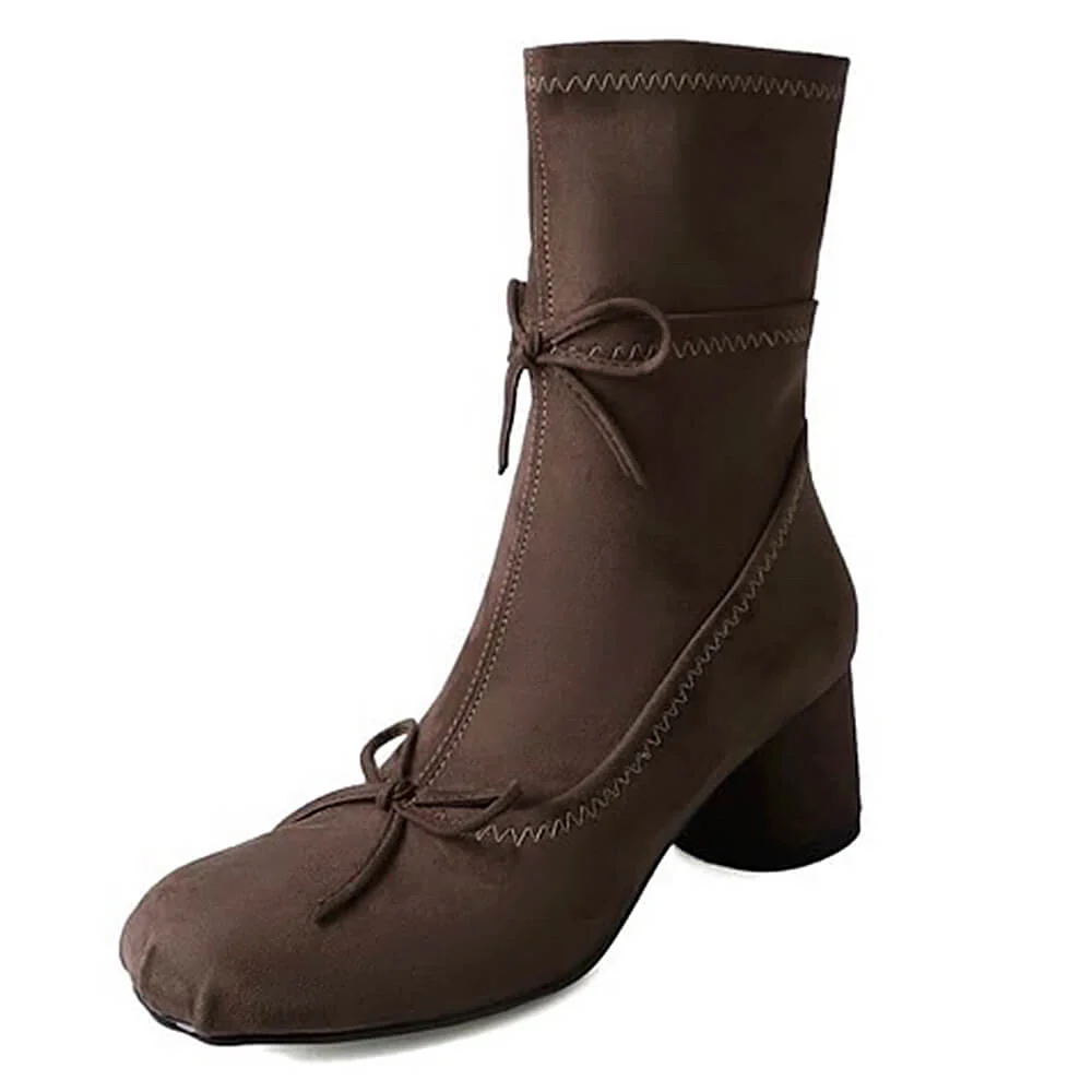 Balletcore Square-Toe Ankle Boots - Image 2