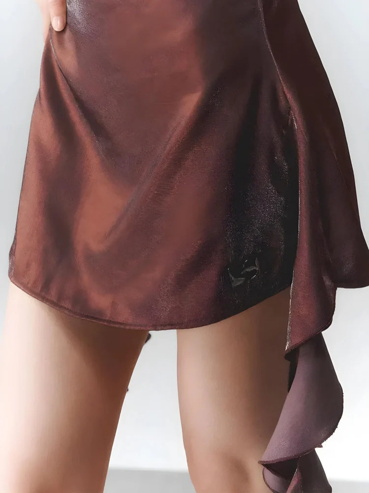 Balloon Sleeve Ruched Mini Dress - Image 4