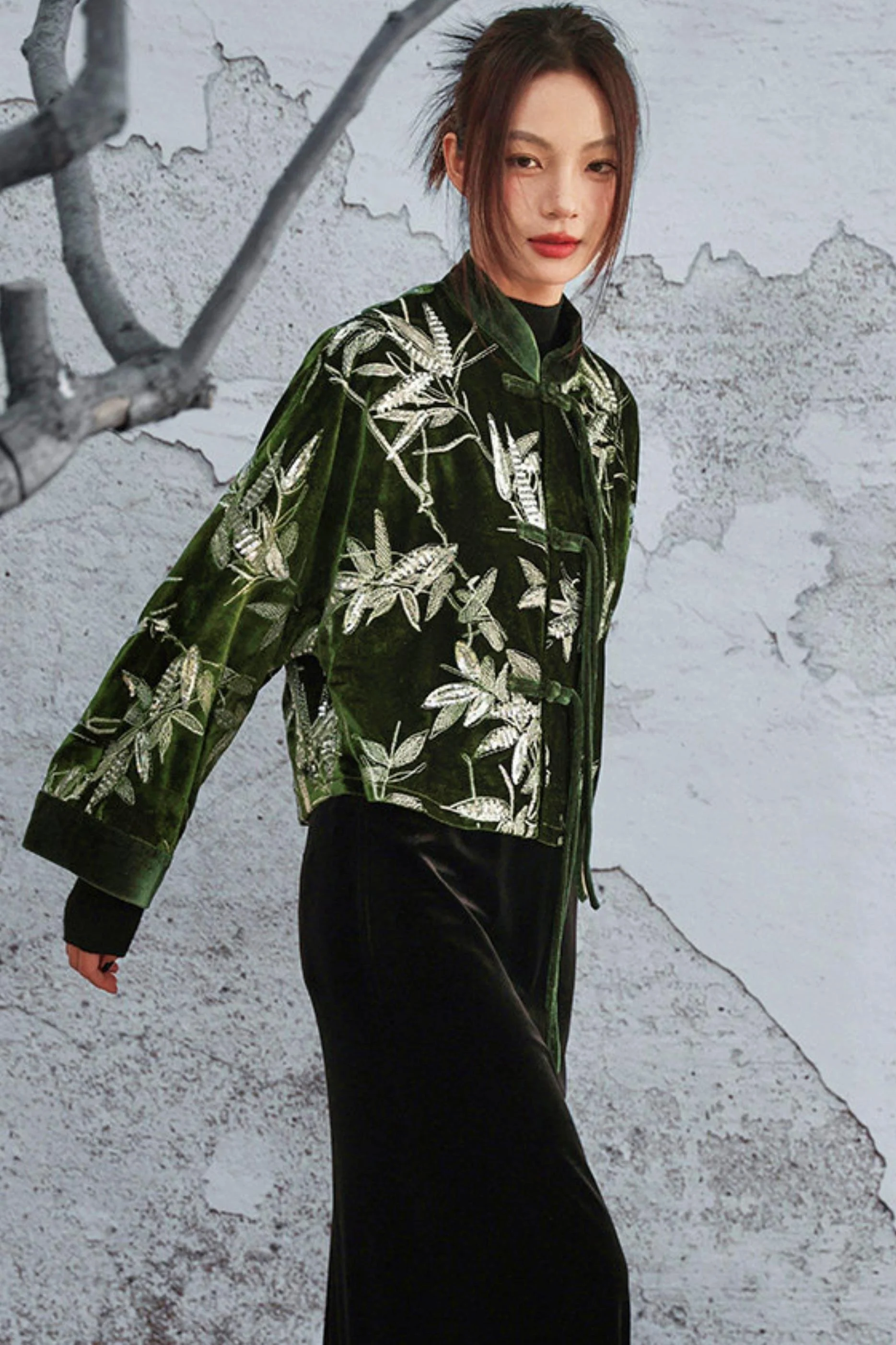 Bamboo Leaf Velvet Jacket - Image 4