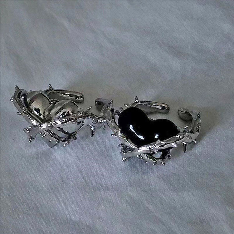 Barb Wide Heart Ring - Image 2