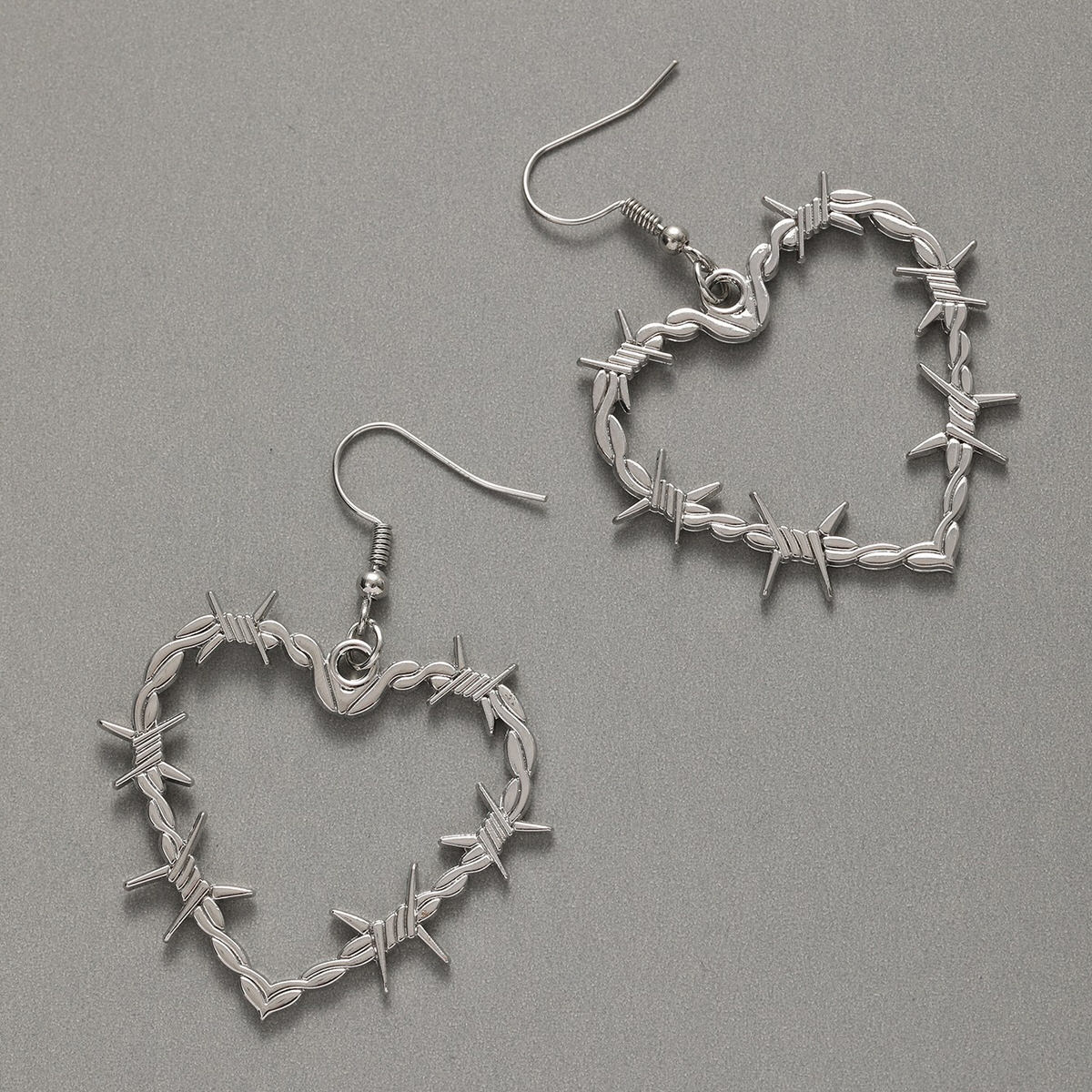 Barbed Wire Heart Earrings - Image 4