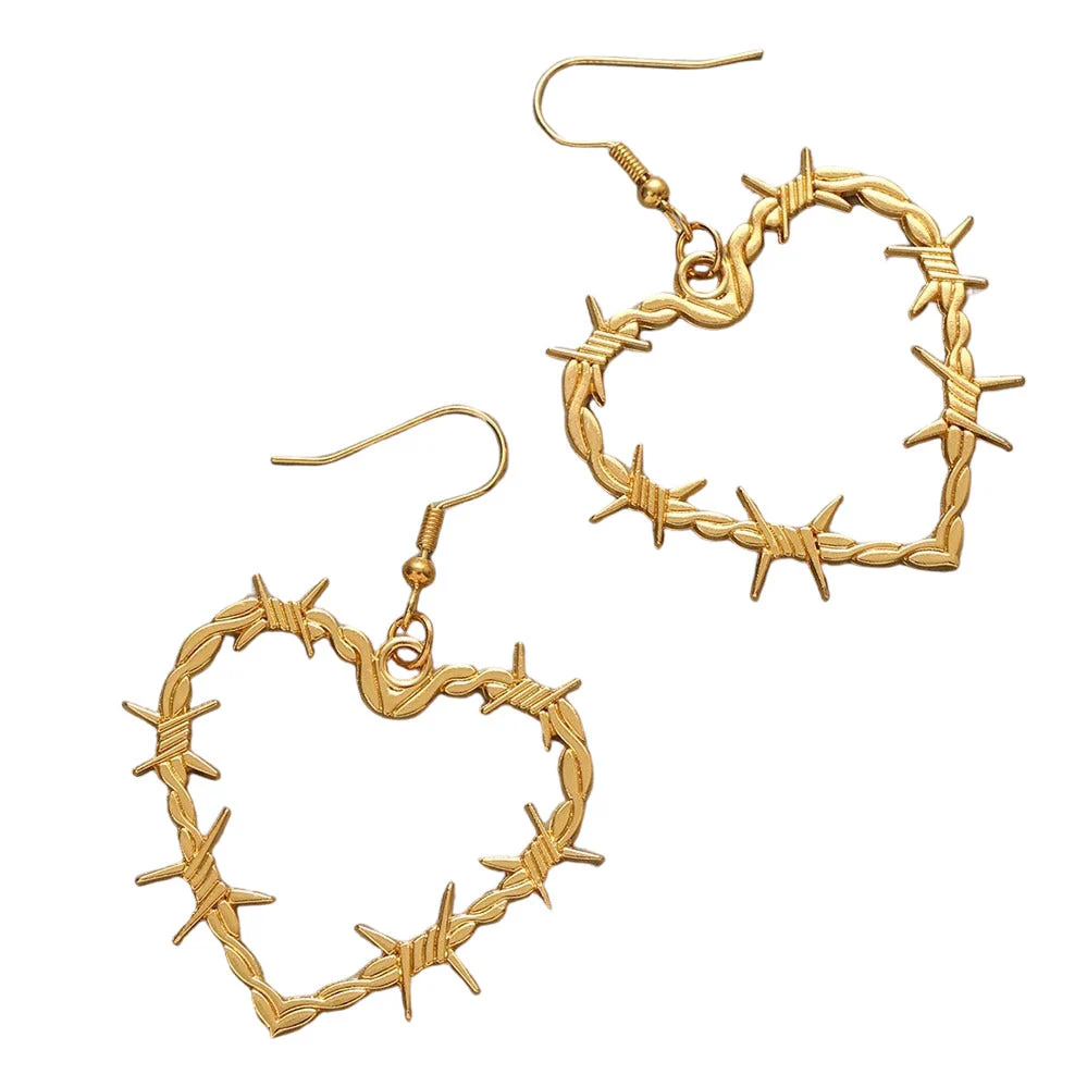 Barbed Wire Heart Earrings - Image 6