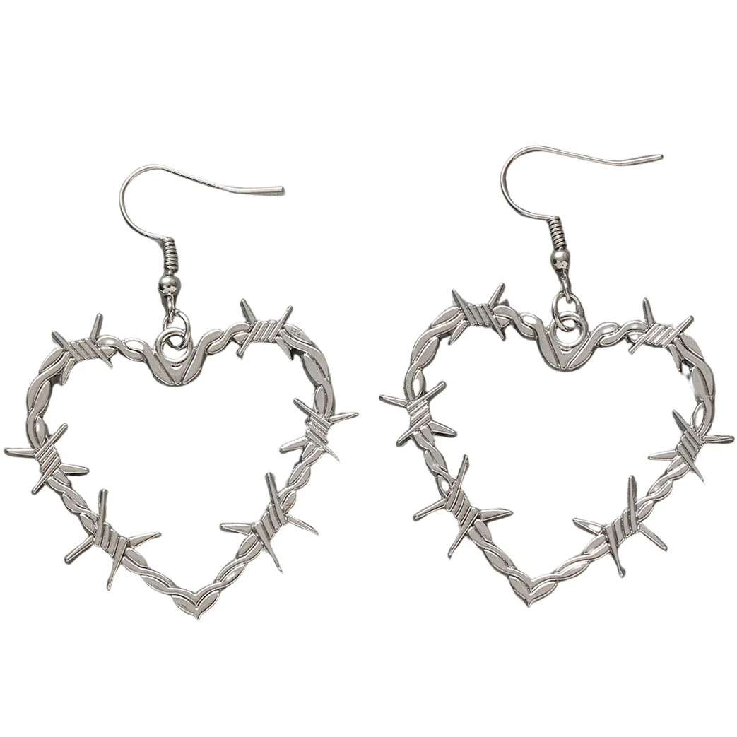 Barbed Wire Heart Earrings - Image 7
