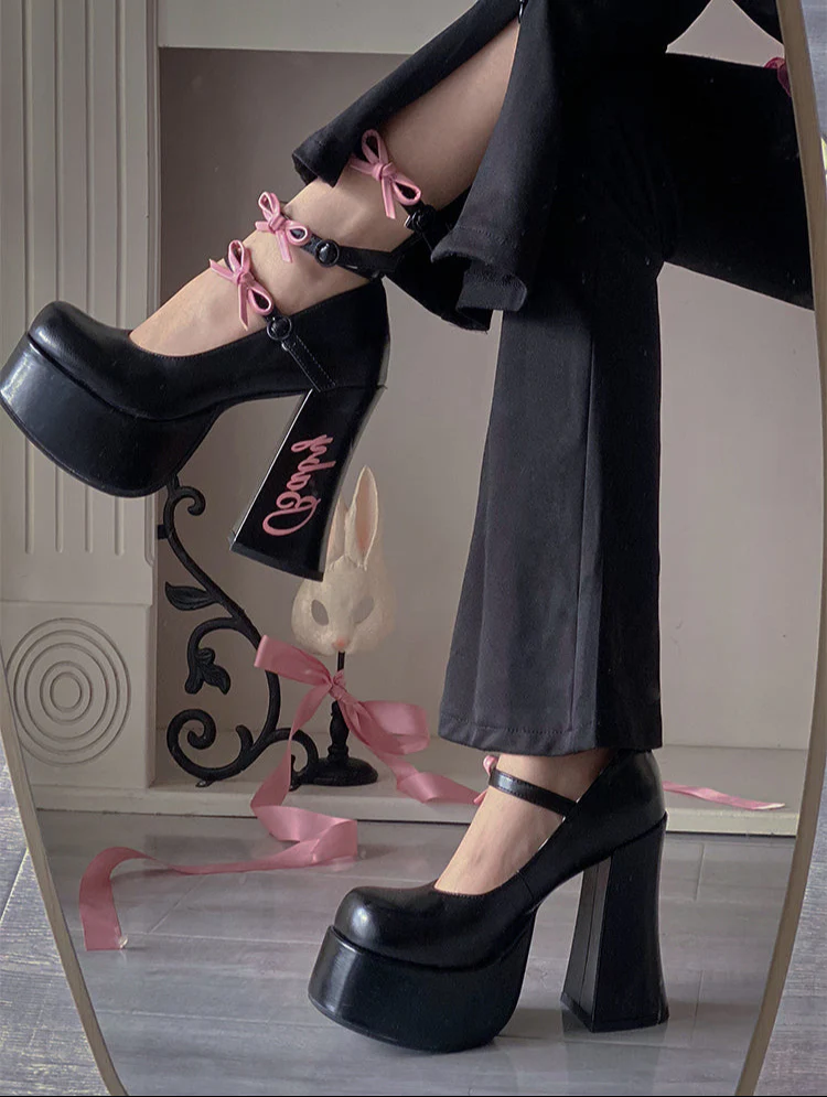 Barbie Diary Bows Coquette Platform High-heeled Shoes - Image 11