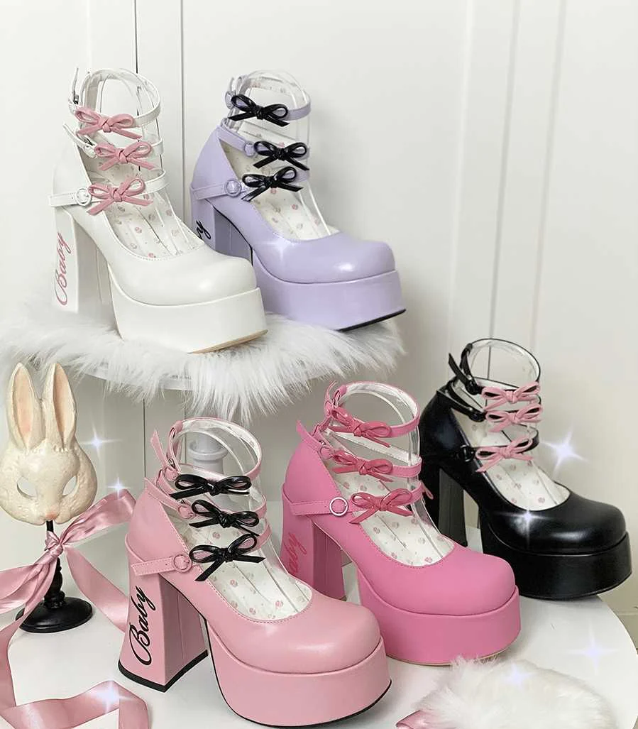 Barbie Diary Bows Coquette Platform High-heeled Shoes - Image 12