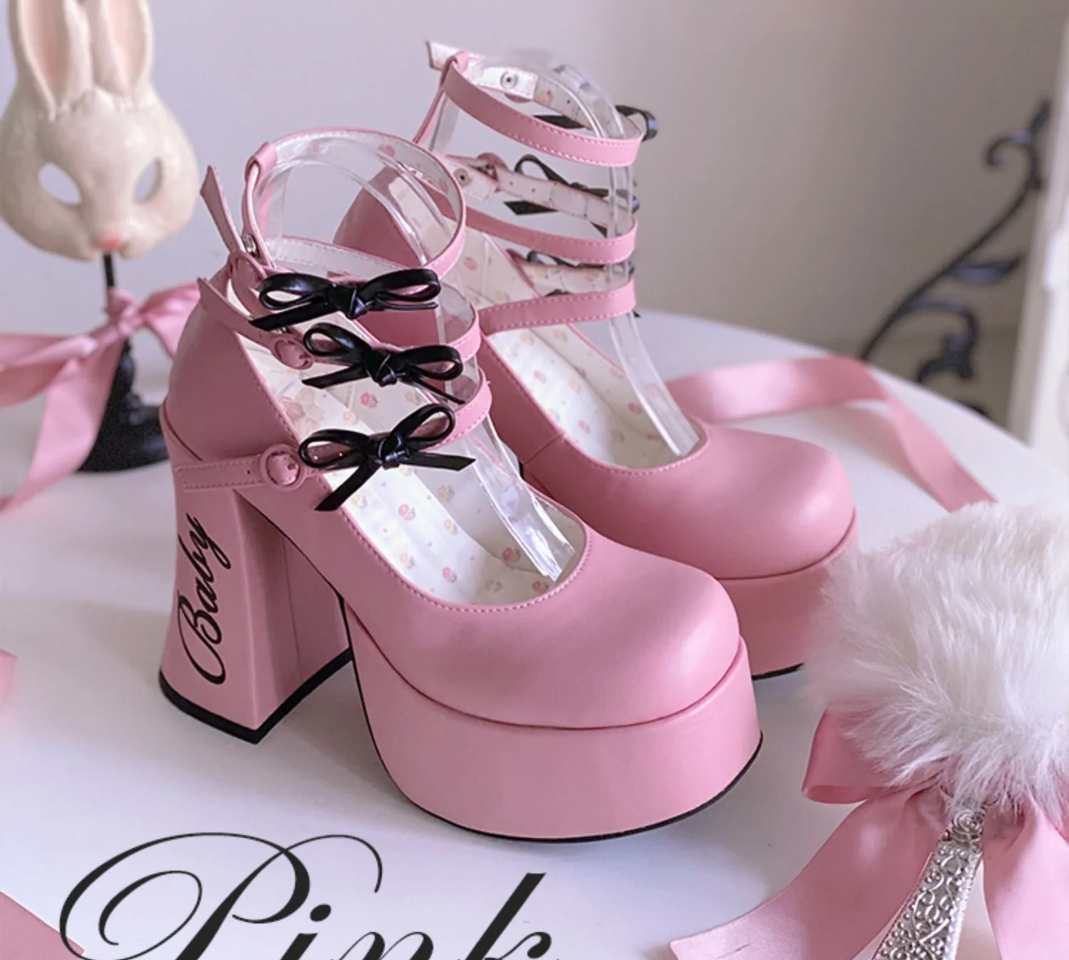 Barbie Diary Bows Coquette Platform High-heeled Shoes - Image 4