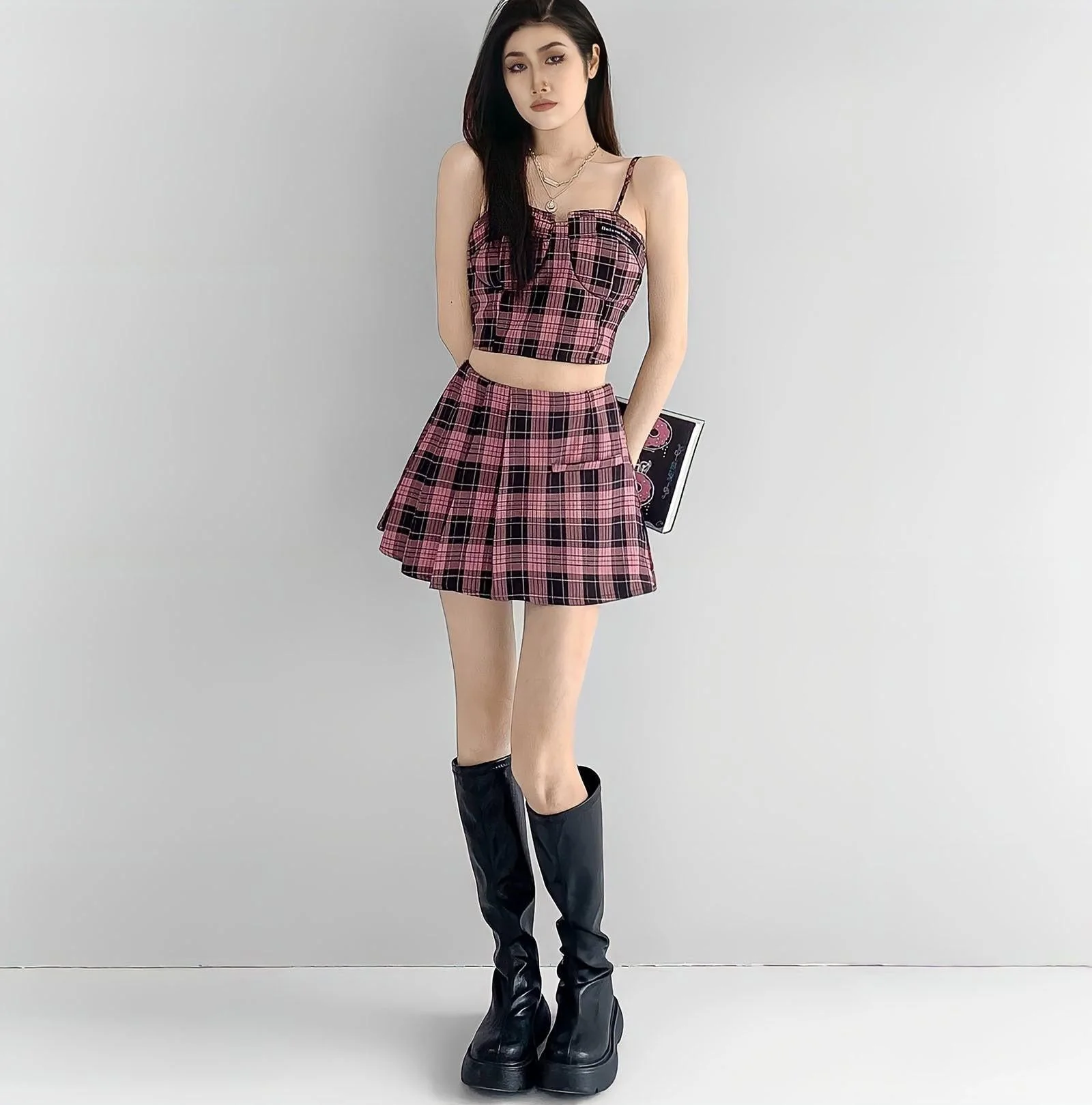 Barbie Mini Plaid Skirt Set - Image 4