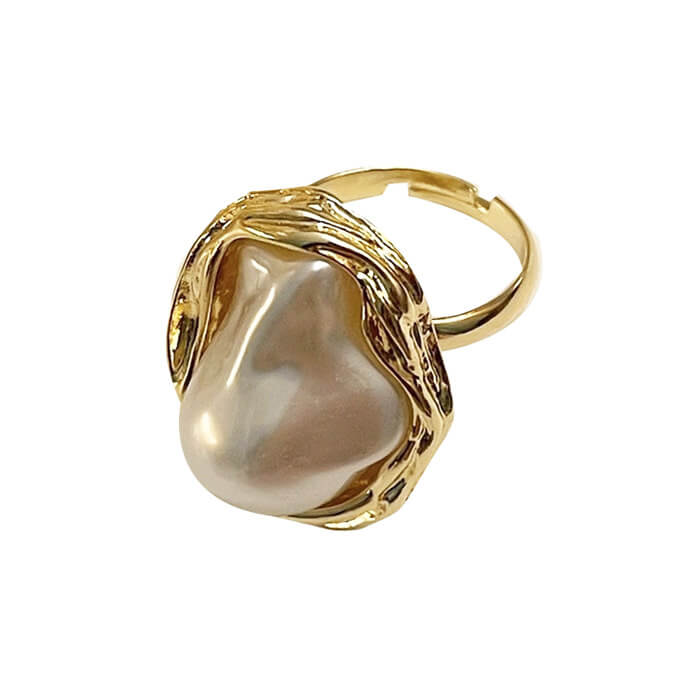Baroque Aesthetic Pearl Ring - Image 5