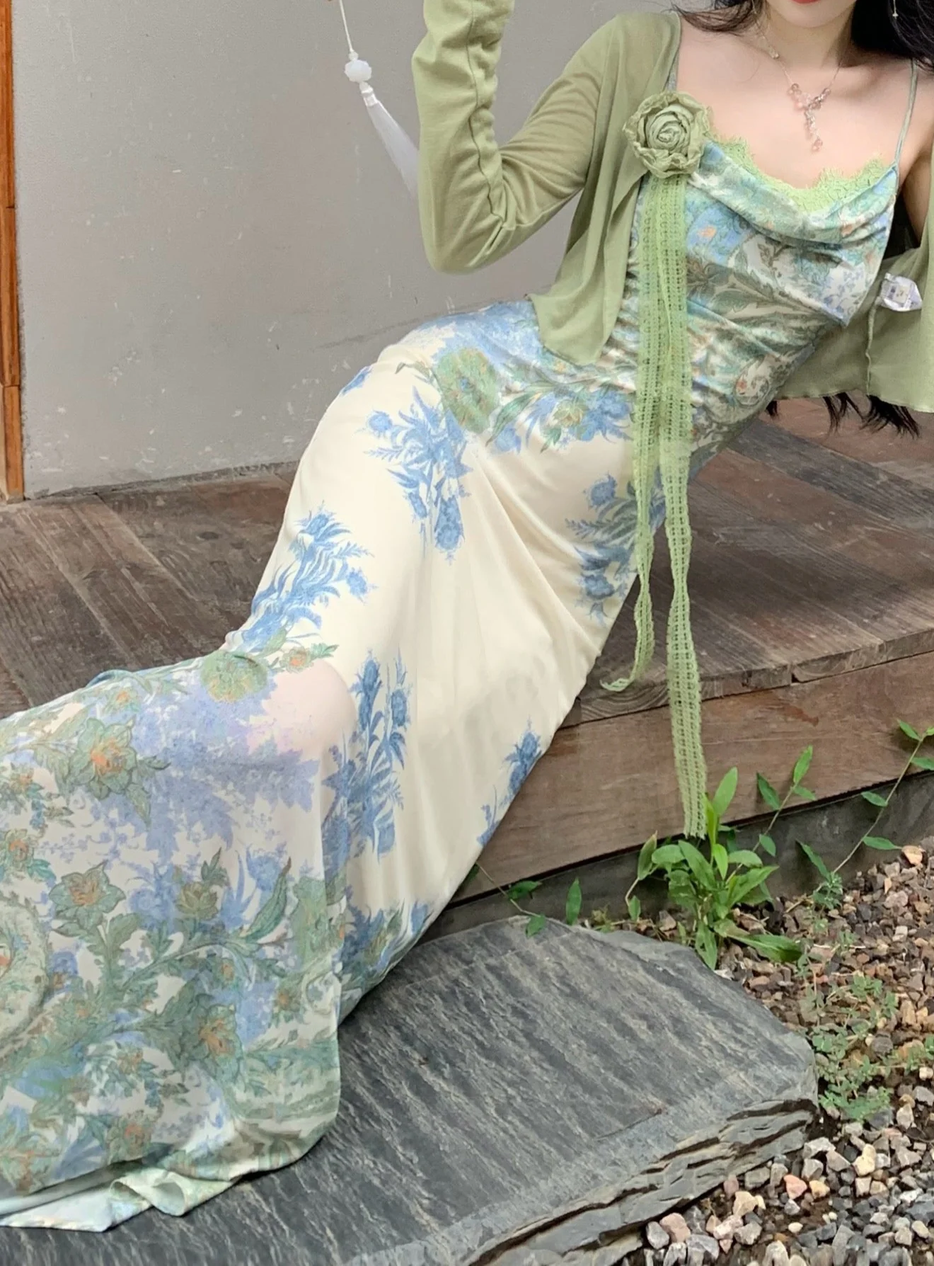 Baroque Flower Suspender Dress - Image 3