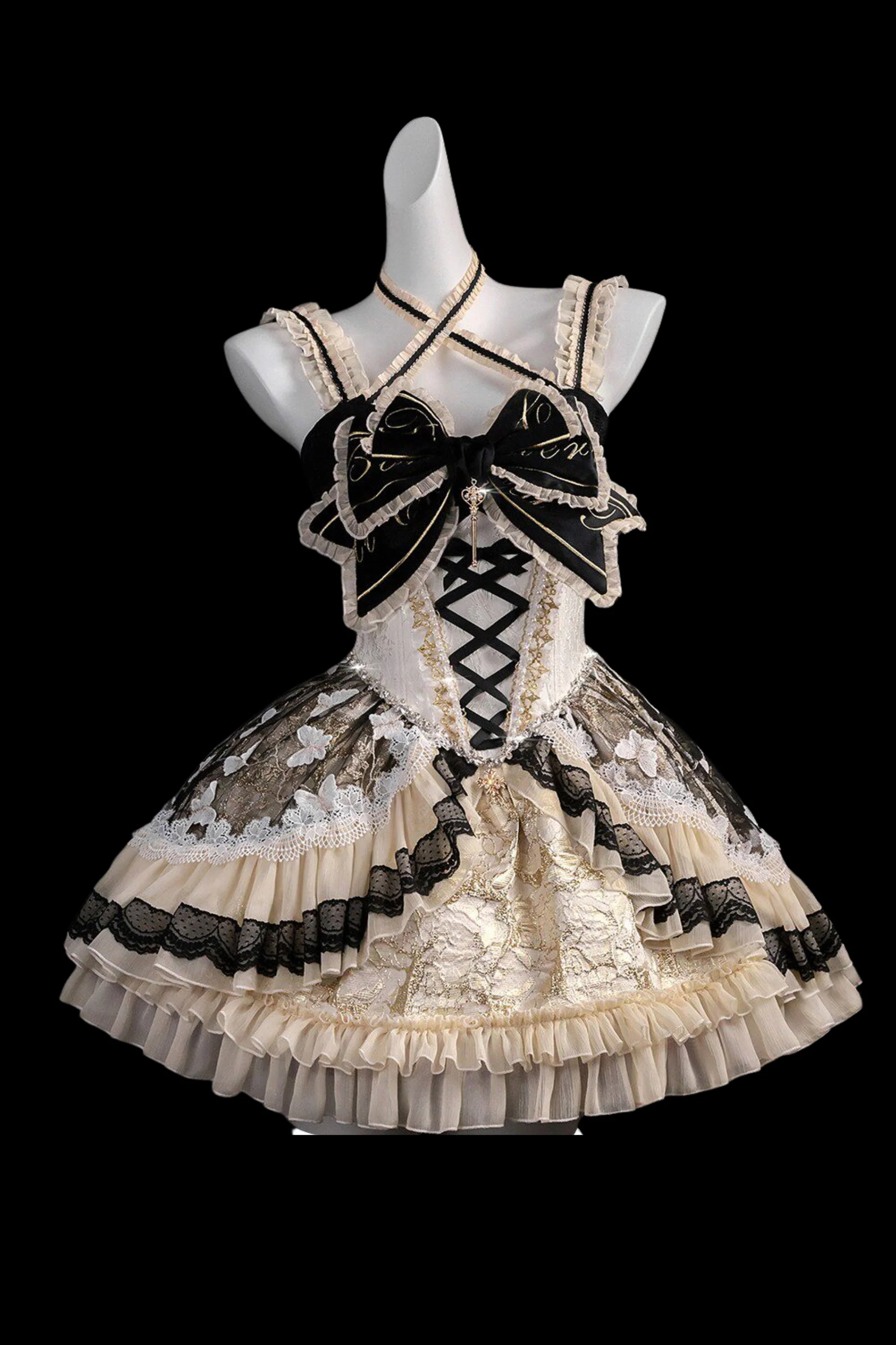Sweet Baroque Lolita Dress + Veil + Ribbon + Headband + Tail + Sleeves - Image 38