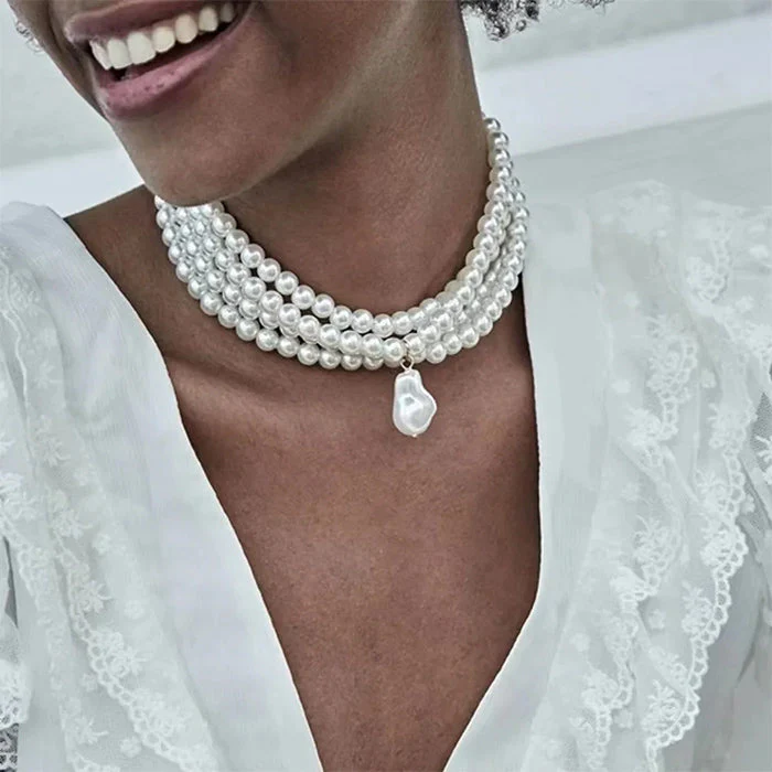 Baroque Style Layered Pearl Necklace - Image 2