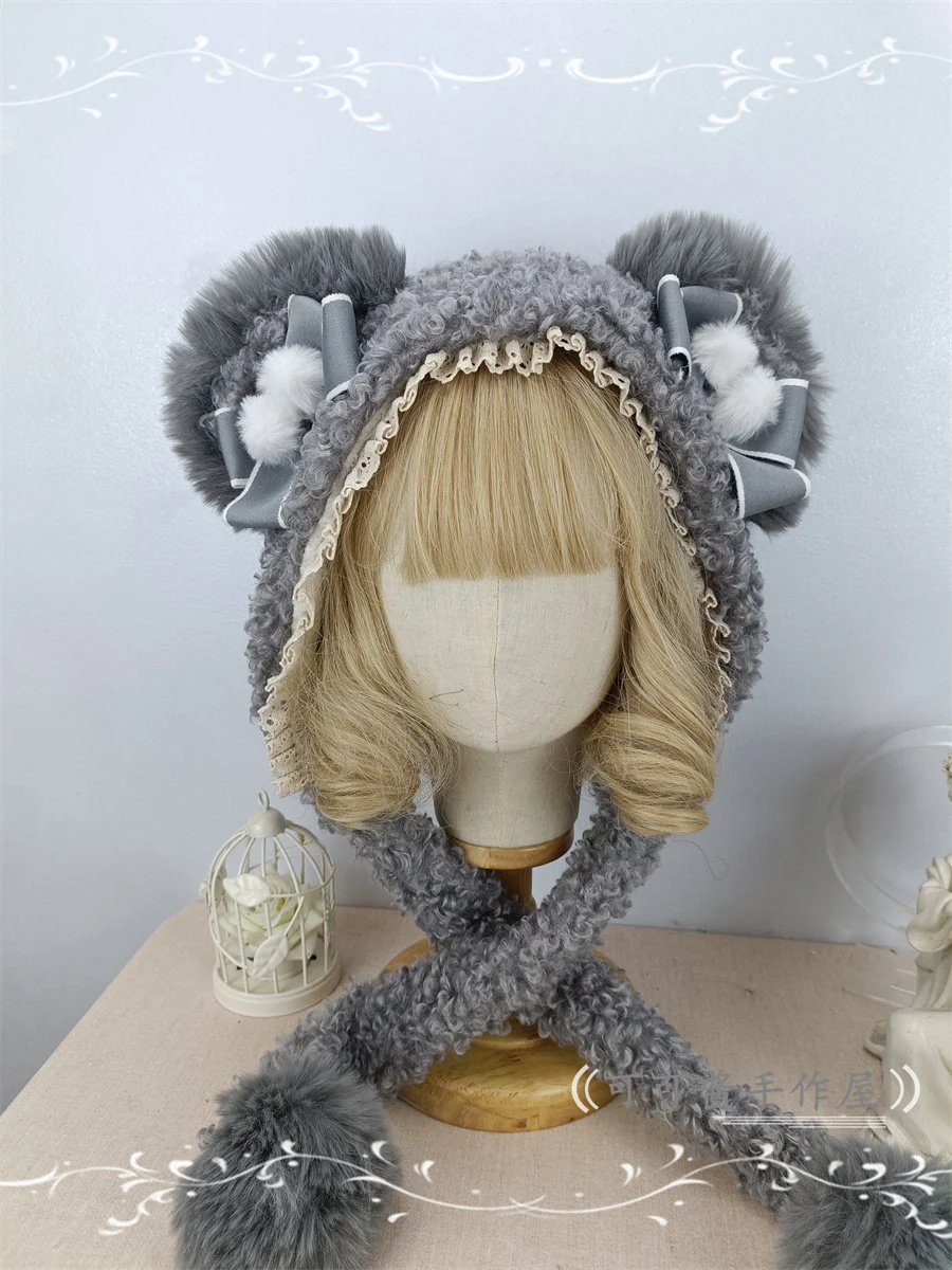 bear ear fur kawaii hat - Image 10