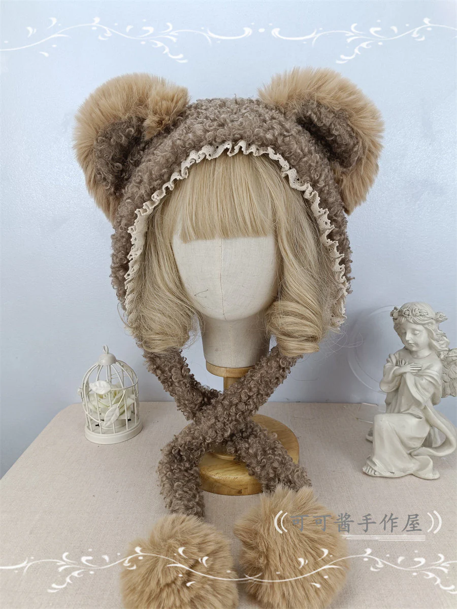 bear ear fur kawaii hat - Image 8