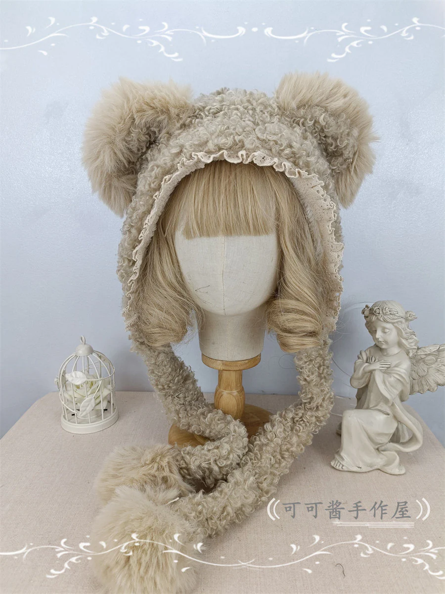 bear ear fur kawaii hat - Image 9