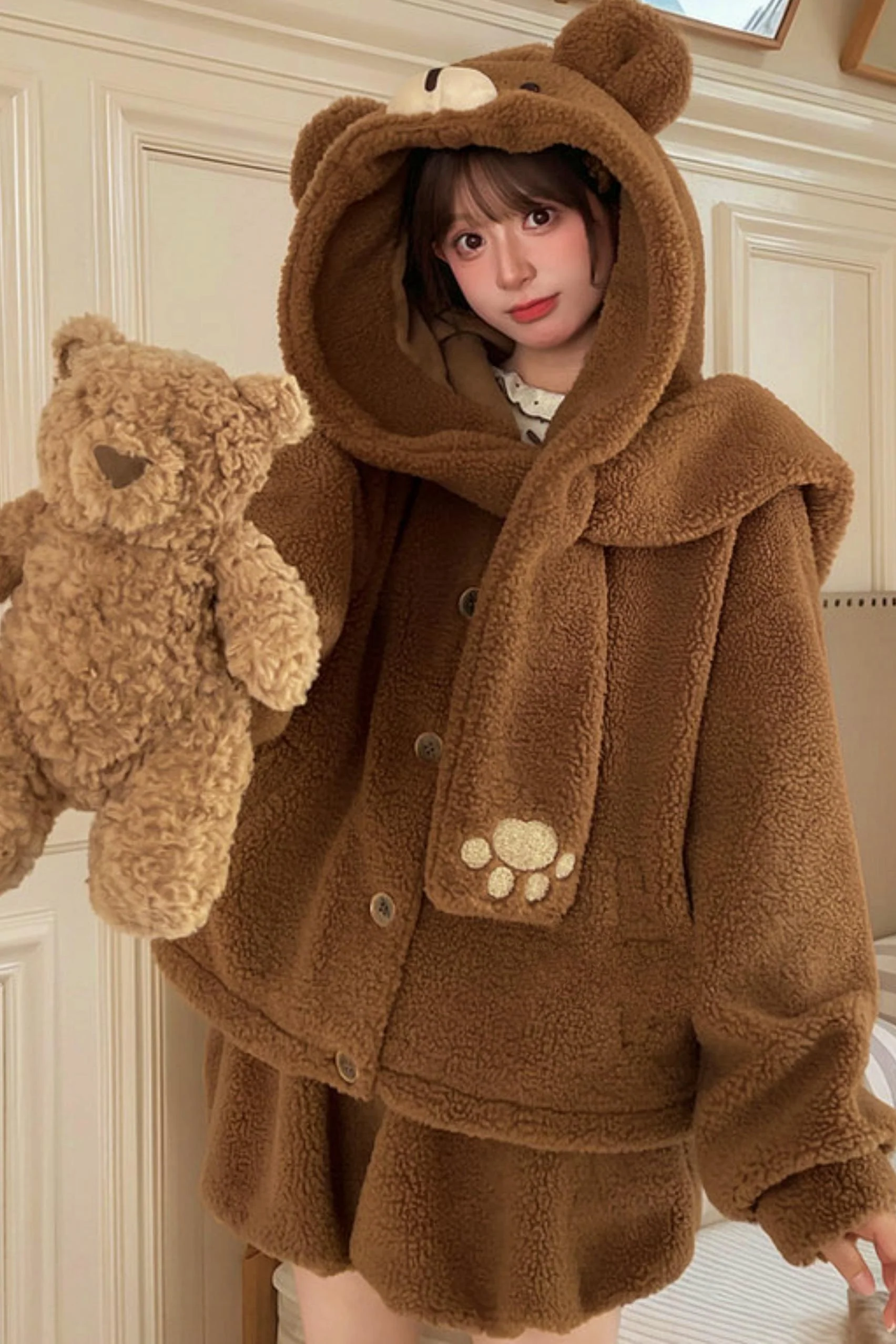 Bear Hooded Fleece Jacket + Pants - Image 2