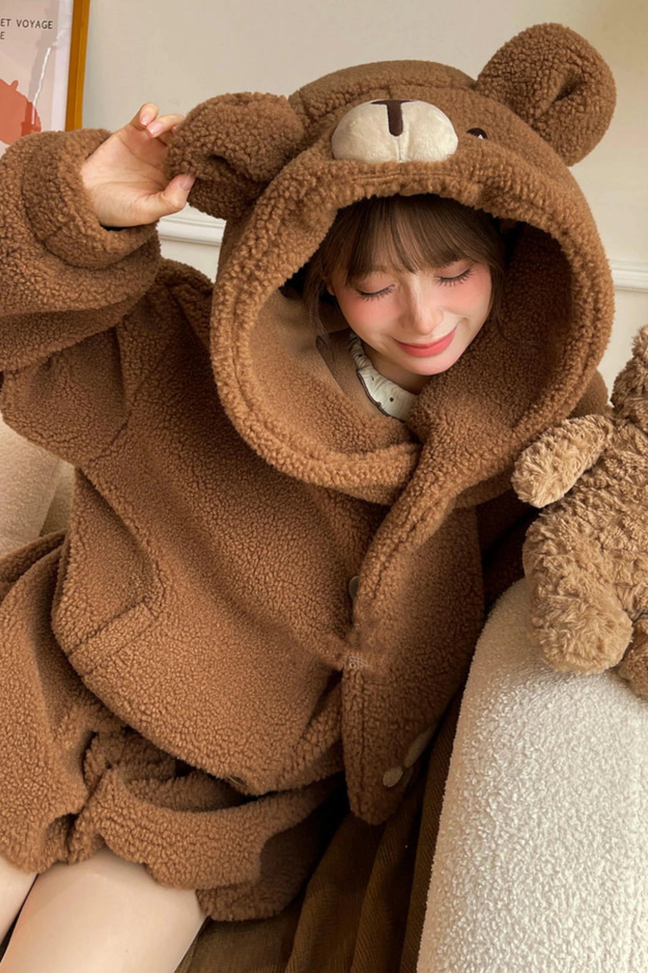Bear Hooded Fleece Jacket + Pants - Image 3