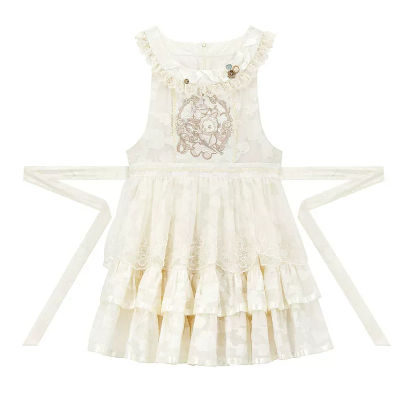 Chinese Pastel Top + Apron + Bow + Necklace + Brooch + Hair Accessories - Image 33