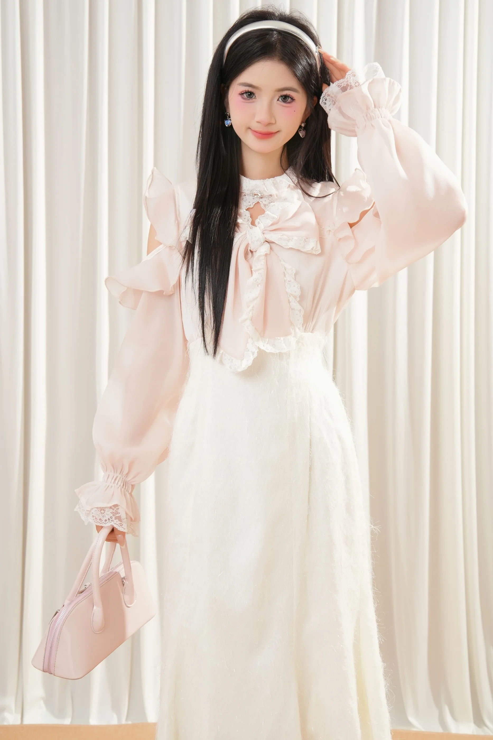 Beige Off-Shoulder Ruffle Dress - Image 5