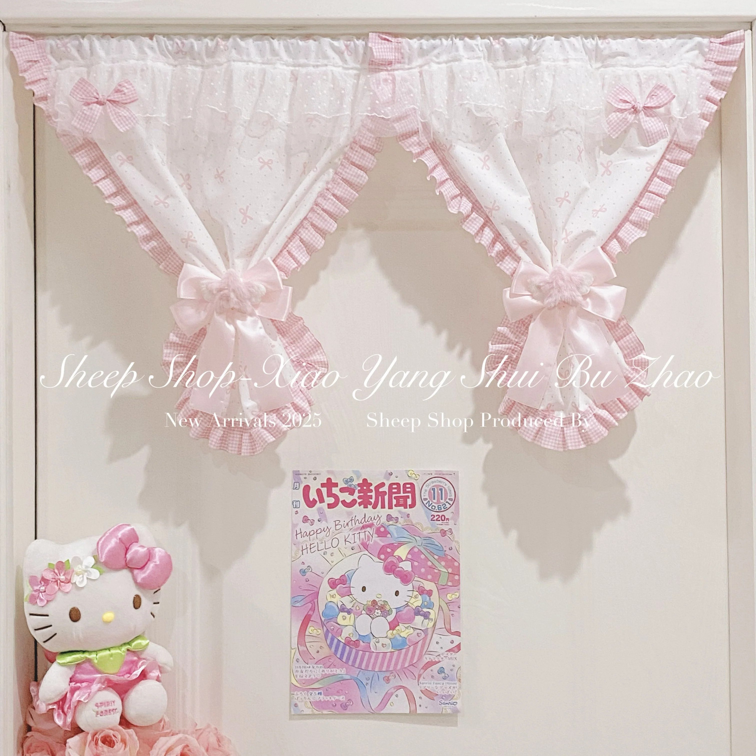 【Berryberry Manor】Pink bow lace curtain - Image 2