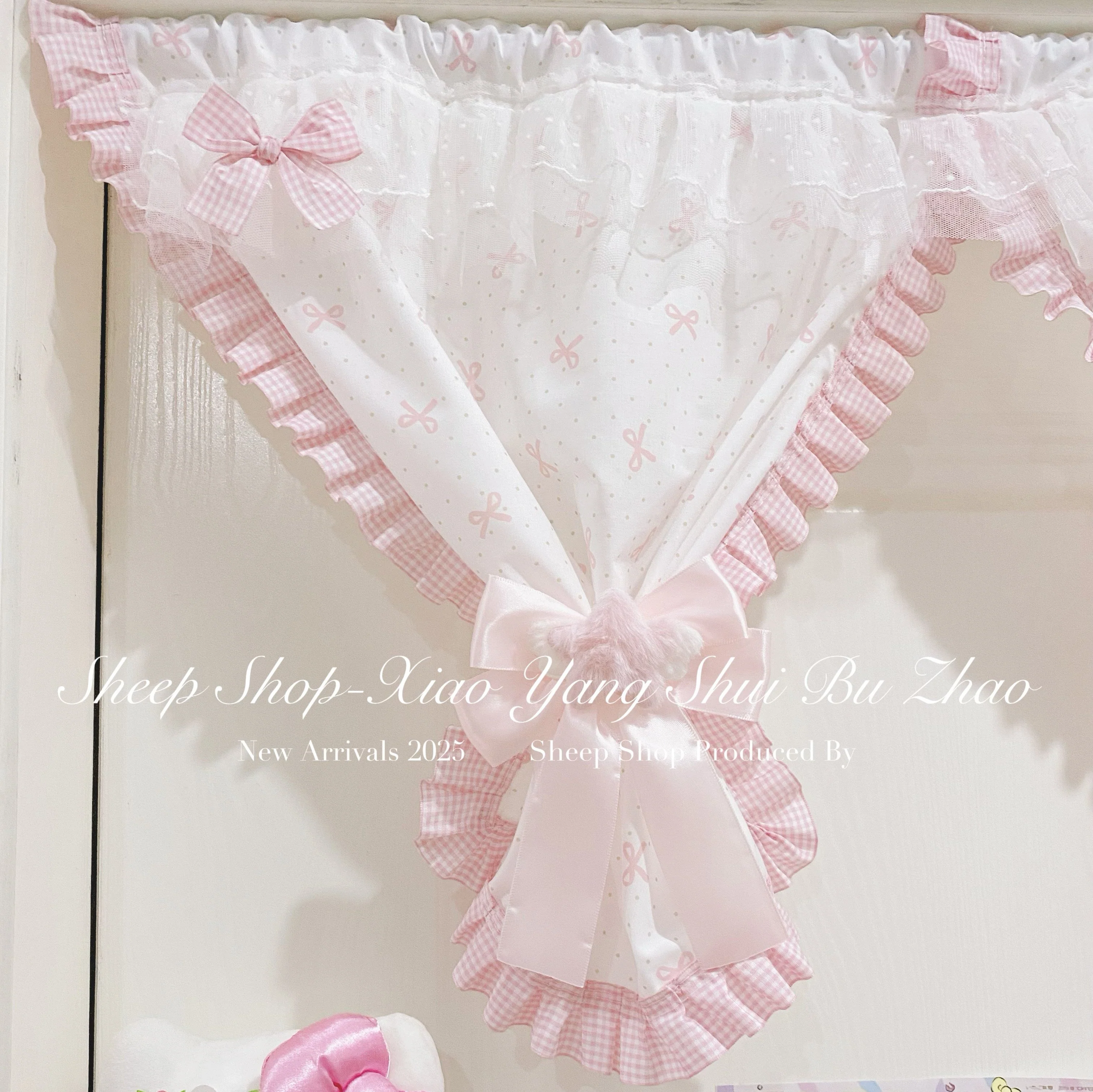【Berryberry Manor】Pink bow lace curtain - Image 5