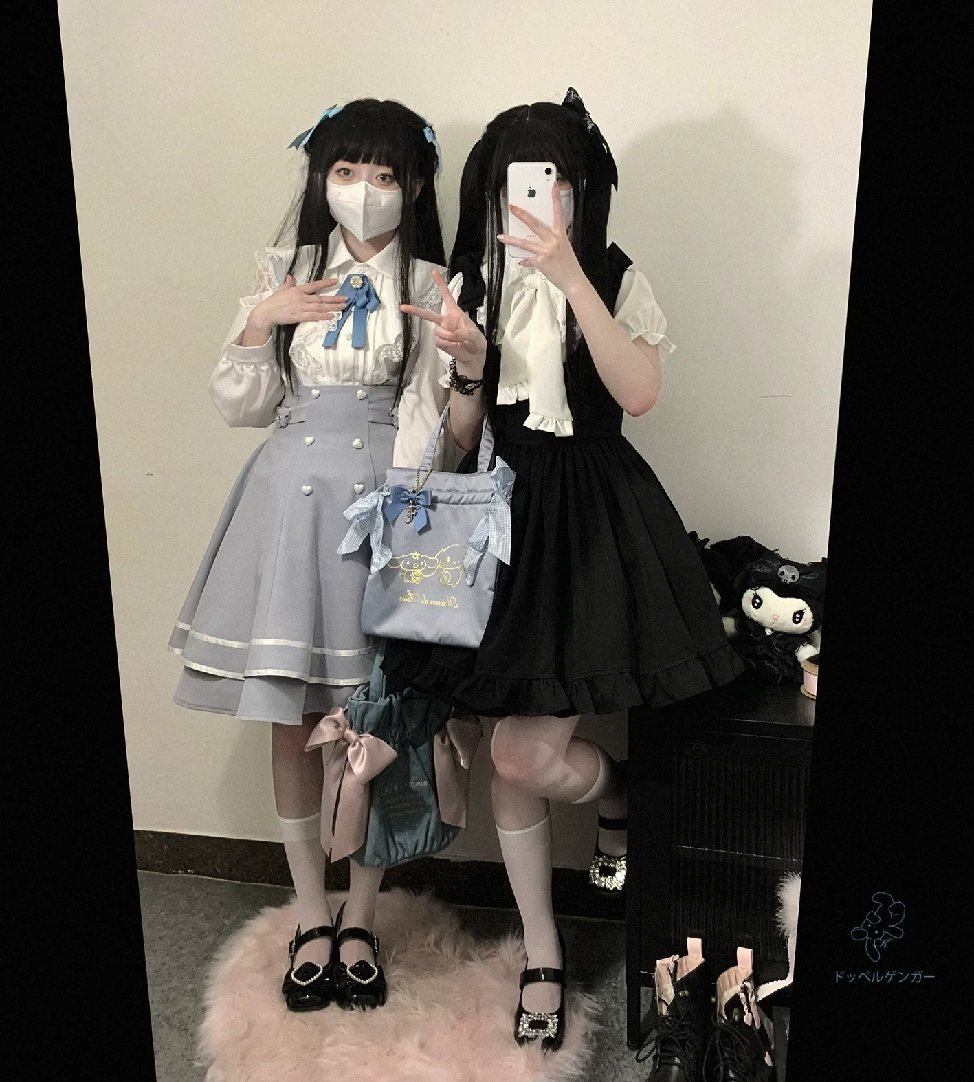 (BFM)KittyBxllet~Kuroneko~Jirai Kei Shoulder Open Ruffle Lace Long Sleeve Blouse - Image 4