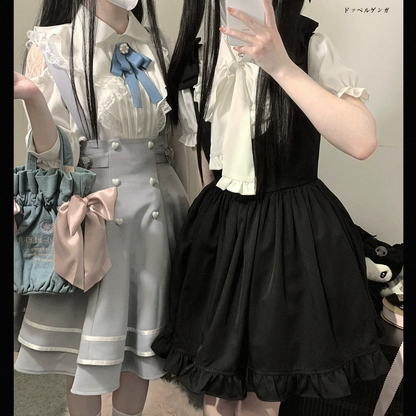 (BFM)KittyBxllet~Kuroneko~Jirai Kei Shoulder Open Ruffle Lace Long Sleeve Blouse - Image 7