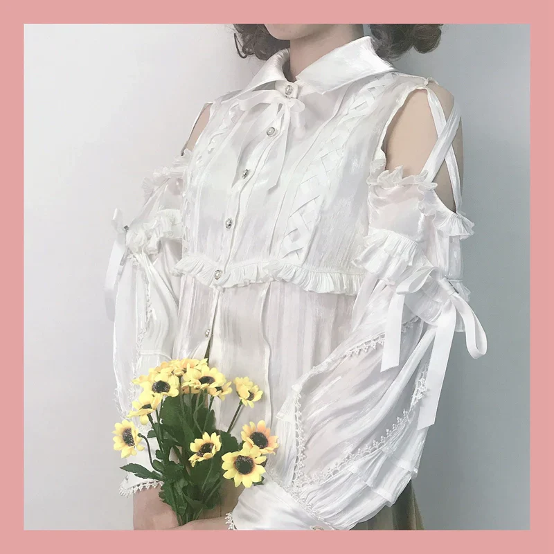 Lolita Blouse Yuelong Poem Long Sleeve Inner Shirt - Image 17