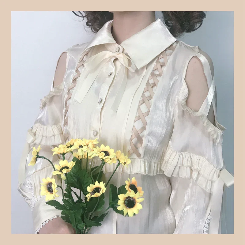 Lolita Blouse Yuelong Poem Long Sleeve Inner Shirt - Image 19
