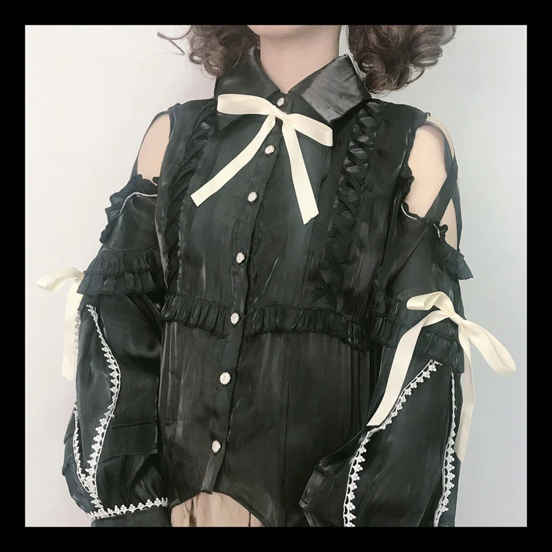 Lolita Blouse Yuelong Poem Long Sleeve Inner Shirt - Image 3