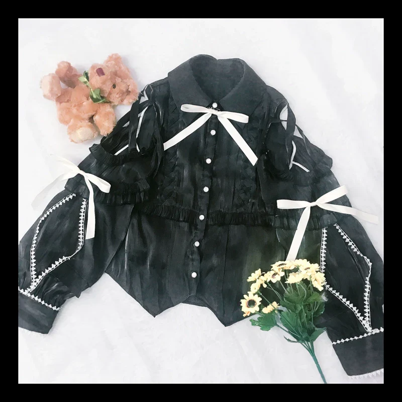 Lolita Blouse Yuelong Poem Long Sleeve Inner Shirt - Image 5