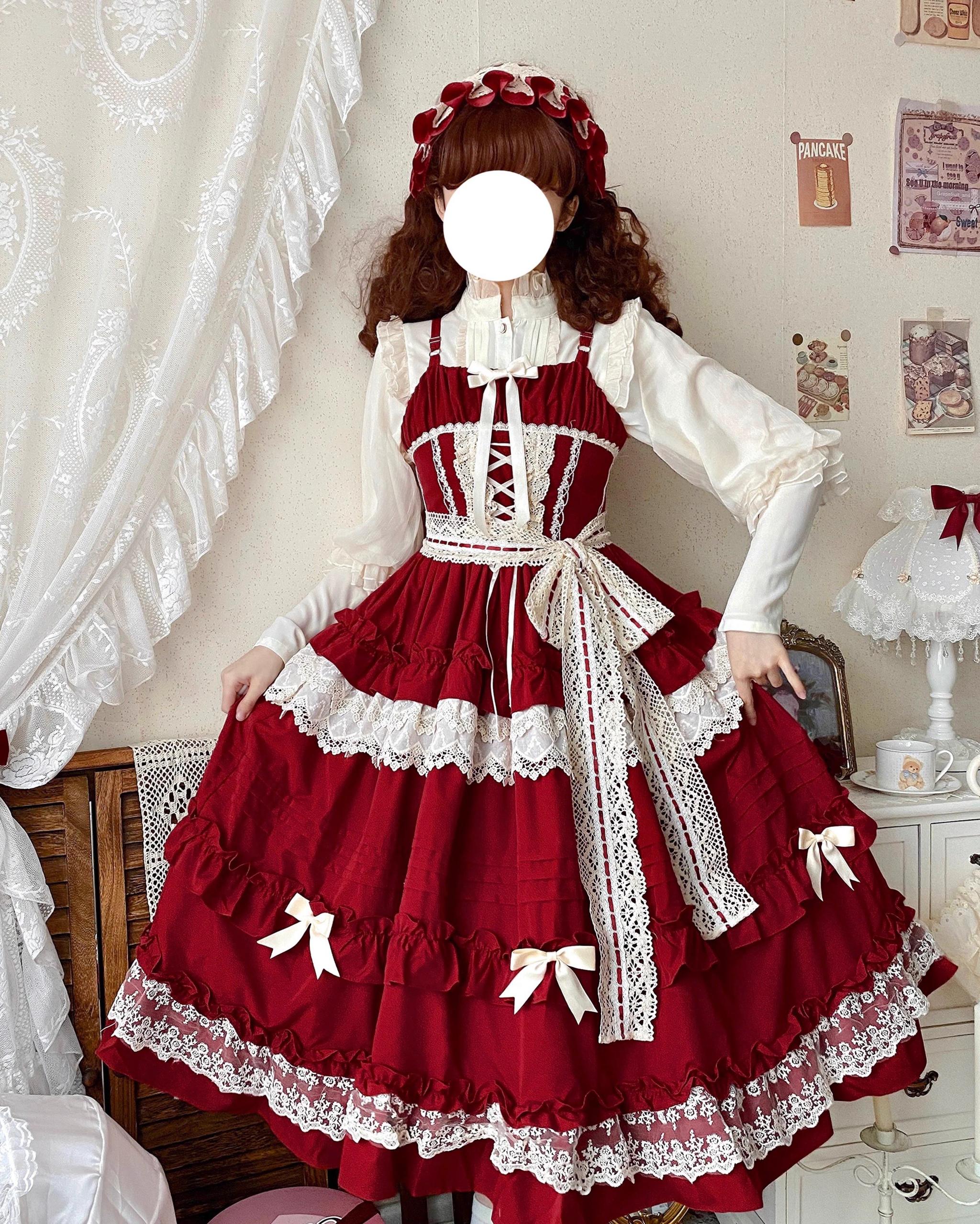 Elegant Lolita Ruffled Hem JSK Dress Multicolors - Image 11