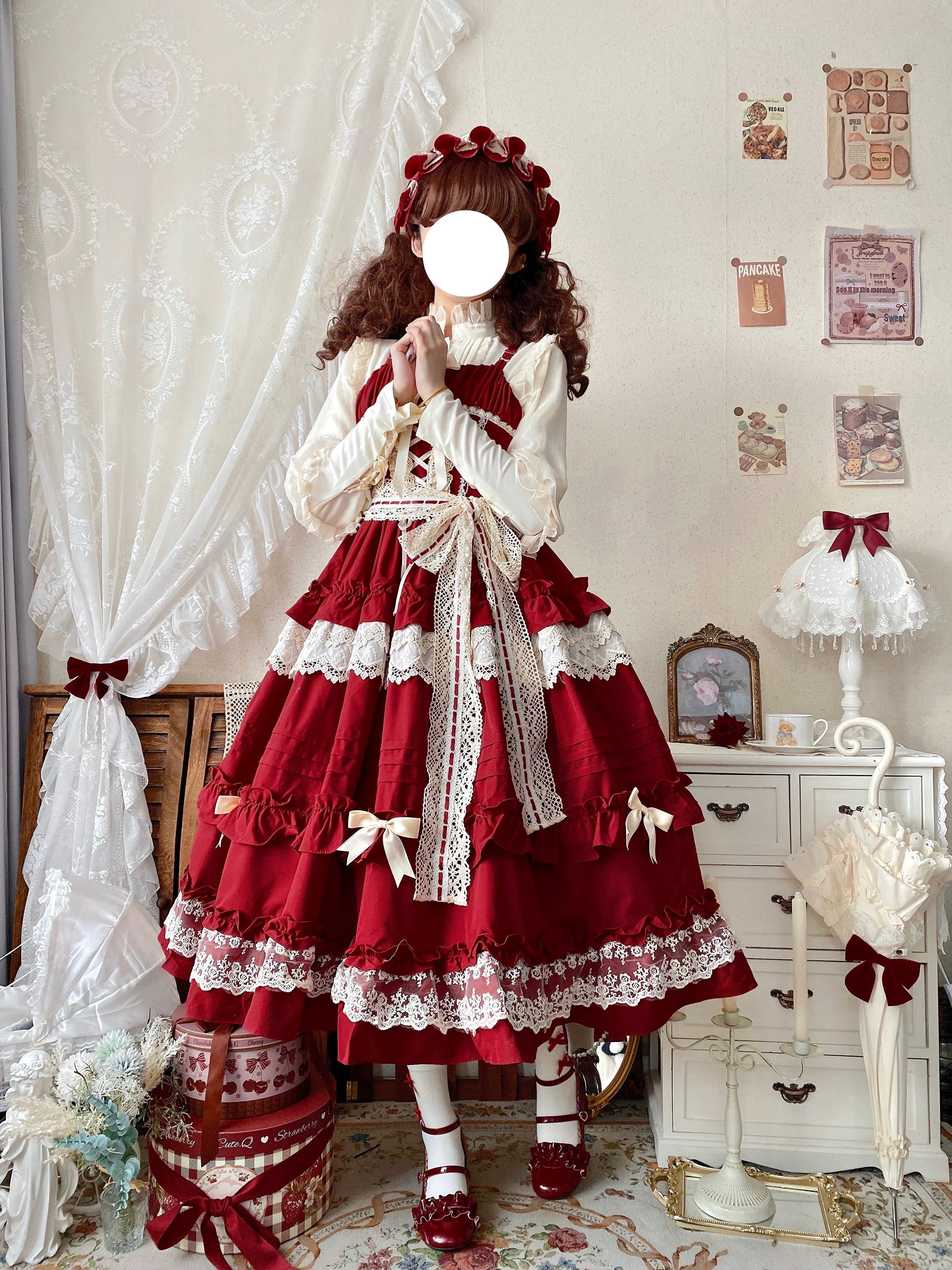 Elegant Lolita Ruffled Hem JSK Dress Multicolors - Image 12
