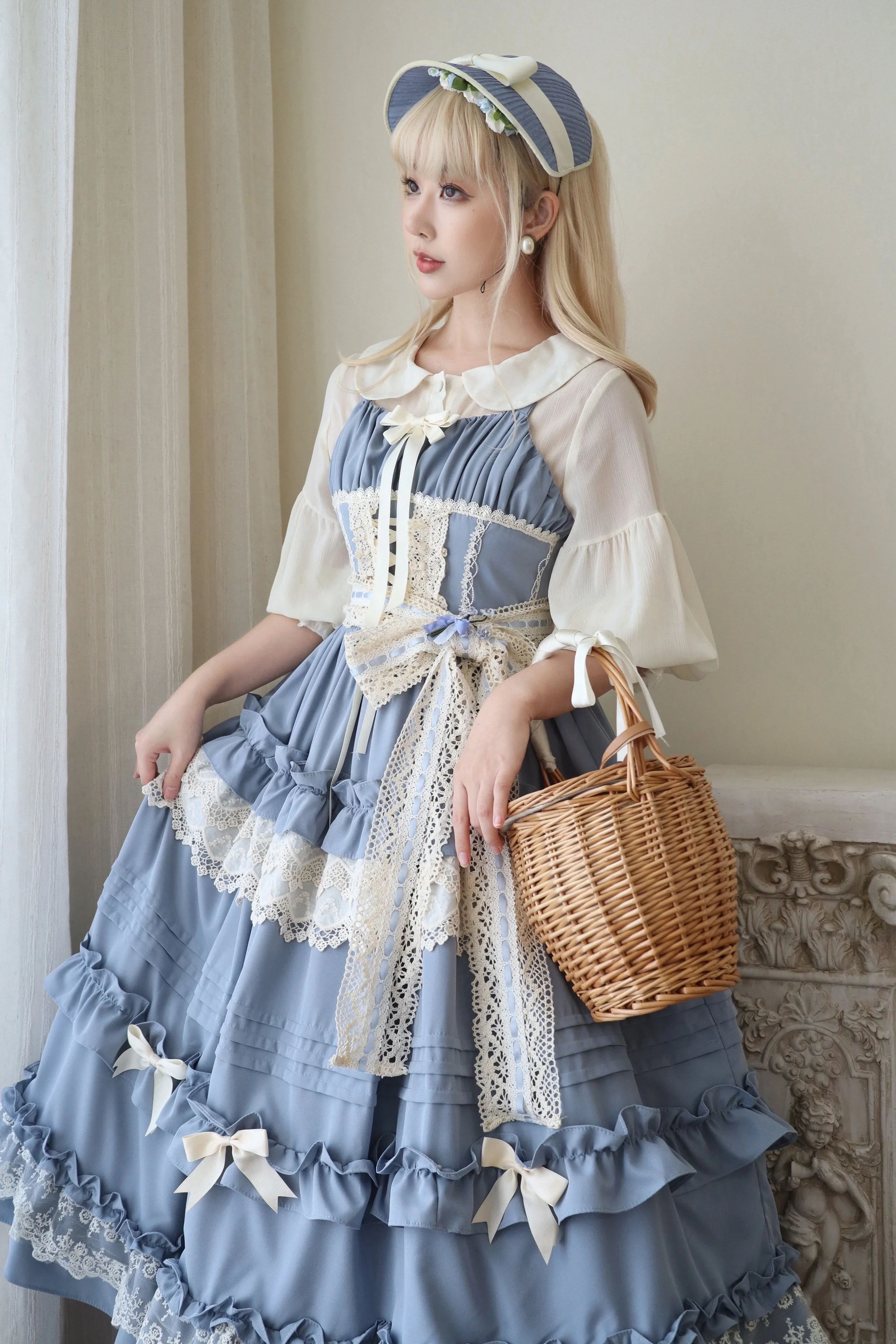 Elegant Lolita Ruffled Hem JSK Dress Multicolors - Image 16