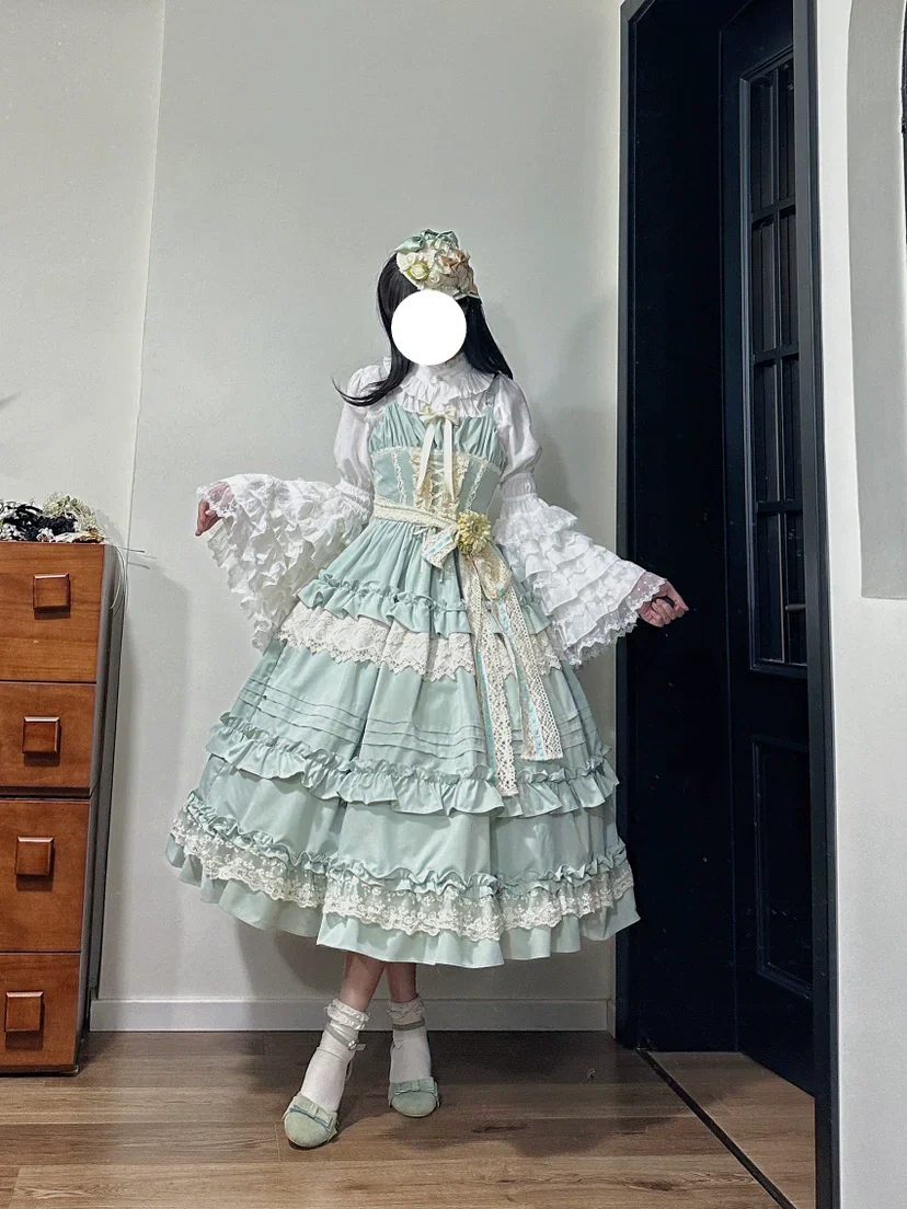 Elegant Lolita Ruffled Hem JSK Dress Multicolors - Image 17