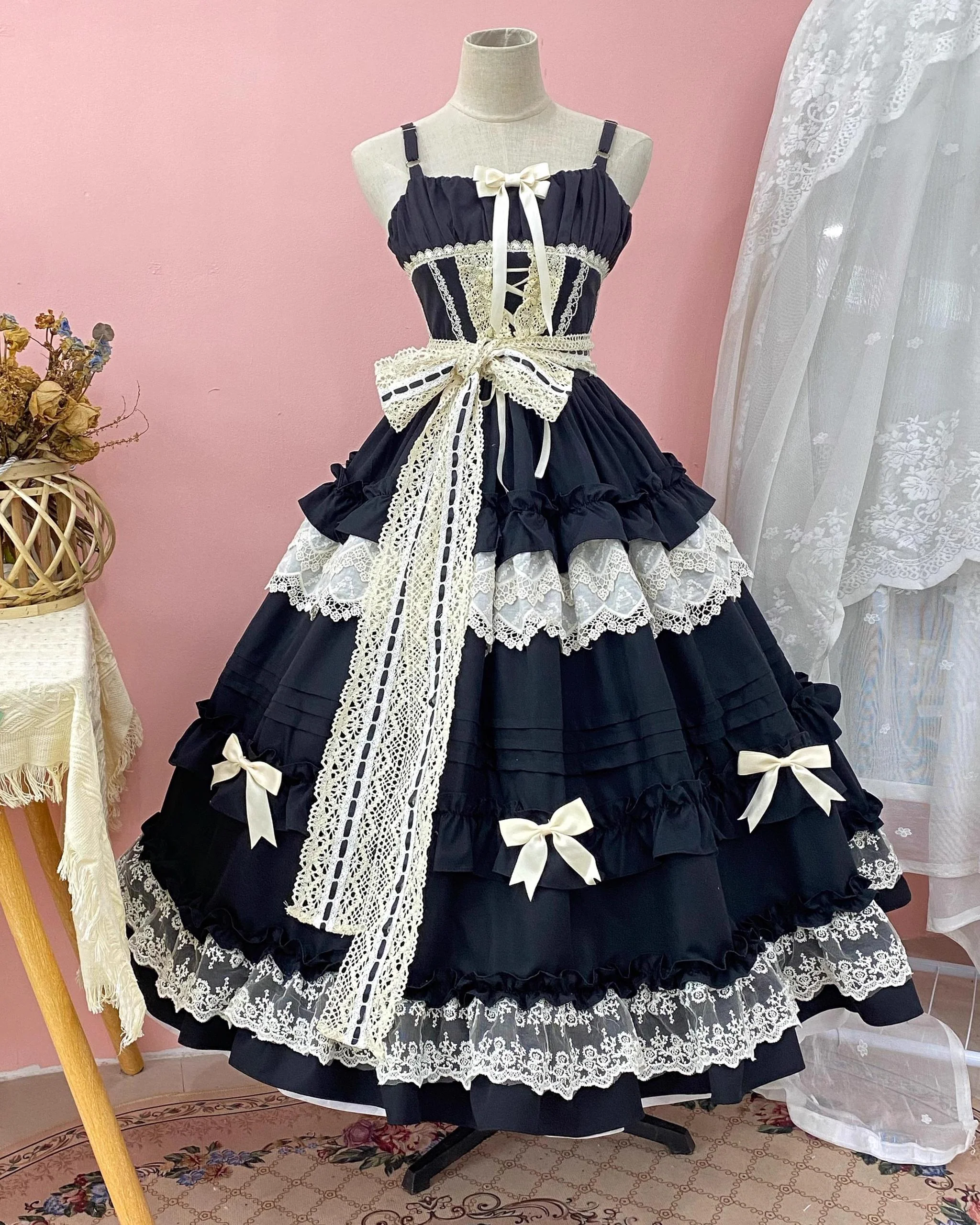 Elegant Lolita Ruffled Hem JSK Dress Multicolors - Image 21