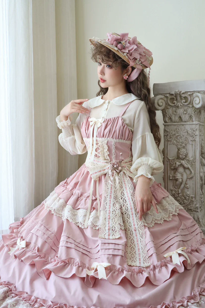 Elegant Lolita Ruffled Hem JSK Dress Multicolors - Image 3